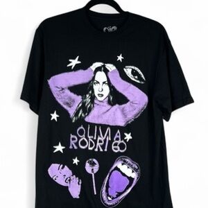 Black Tee with Purple Graphic Design